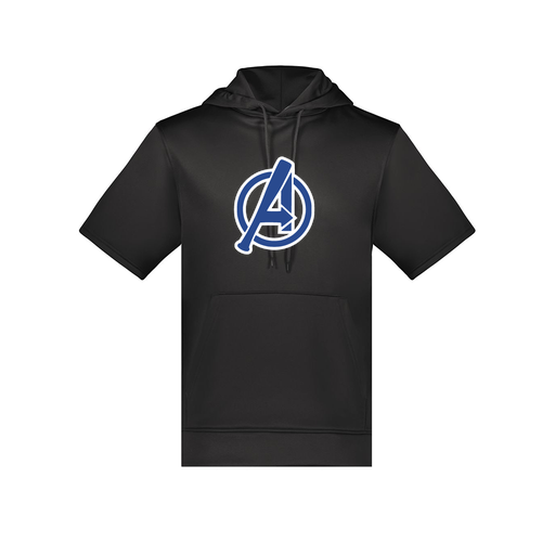 [6871.080.S-LOGO2] Men's Dri Fit Short Sleeve Hoodie (Adult S, Black, Logo 2)
