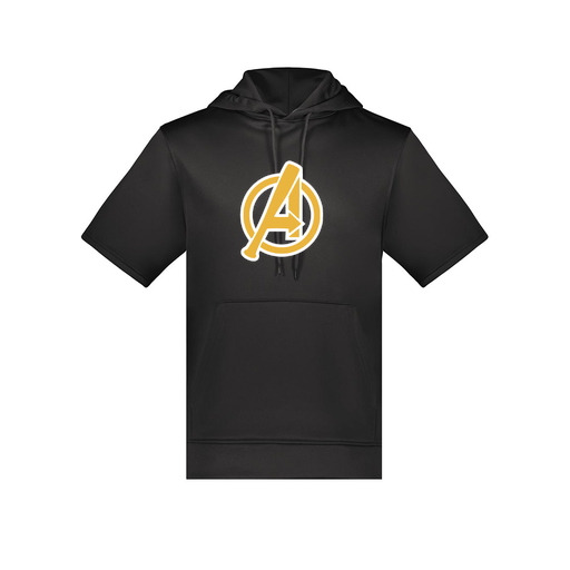 [6871.080.S-LOGO3] Men's Dri Fit Short Sleeve Hoodie (Adult S, Black, Logo 3)