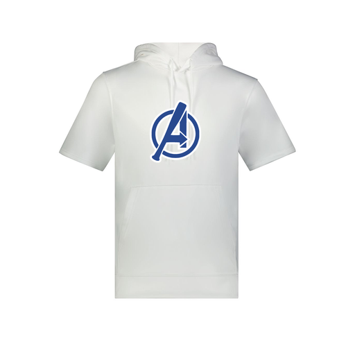 [6871.005.S-LOGO2] Men's Dri Fit Short Sleeve Hoodie (Adult S, White, Logo 2)