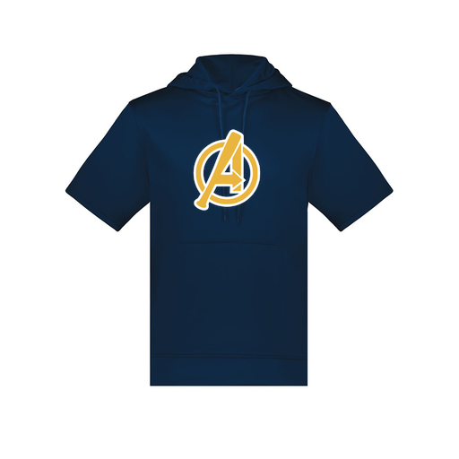 [6871.065.S-LOGO3] Men's Dri Fit Short Sleeve Hoodie (Adult S, Navy, Logo 3)