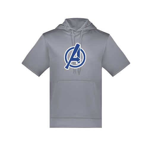 [6871.059.S-LOGO2] Men's Dri Fit Short Sleeve Hoodie (Adult S, Gray, Logo 2)
