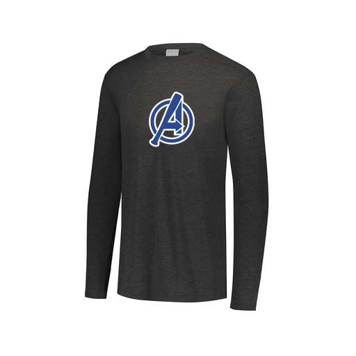 [FTLCUBBK-AXS-LOGO2] Decker Men's Tri-Blend T-Shirt - Long Sleeve (Adult XS, Black, Logo 2)