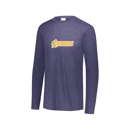 [FTLCUBNV-AXS-LOGO1] Decker Men's Tri-Blend T-Shirt - Long Sleeve (Adult XS, Navy, Logo 1)