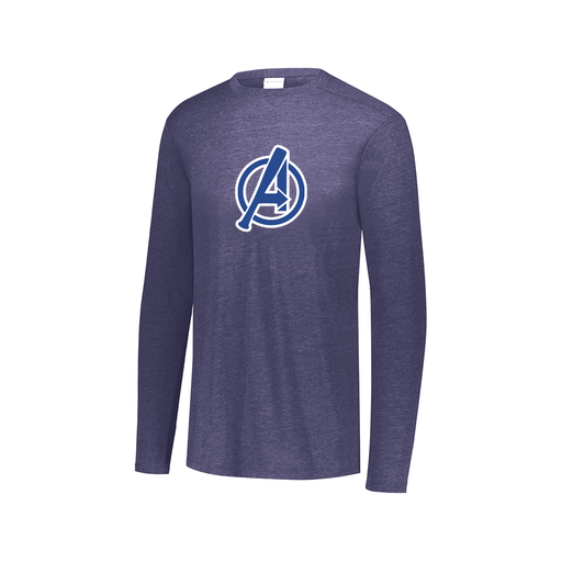 [FTLCUBNV-AXS-LOGO2] Decker Men's Tri-Blend T-Shirt - Long Sleeve (Adult XS, Navy, Logo 2)