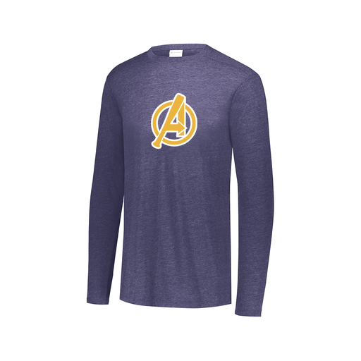 [FTLCUBNV-AXS-LOGO3] Decker Men's Tri-Blend T-Shirt - Long Sleeve (Adult XS, Navy, Logo 3)