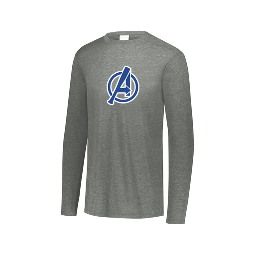 [FTLCUBGY-AXS-LOGO2] Decker Men's Tri-Blend T-Shirt - Long Sleeve (Adult XS, Gray, Logo 2)