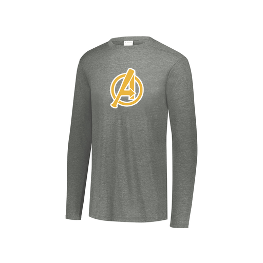 [FTLCUBGY-YS-LOGO3] Decker Youth Tri-Blend T-Shirt - Long Sleeve (Youth S, Gray, Logo 3)