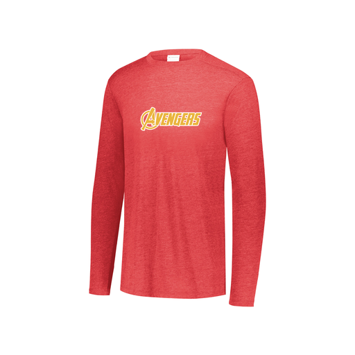[FTLCUBRD-YS-LOGO1] Decker Youth Tri-Blend T-Shirt - Long Sleeve (Youth S, Red, Logo 1)