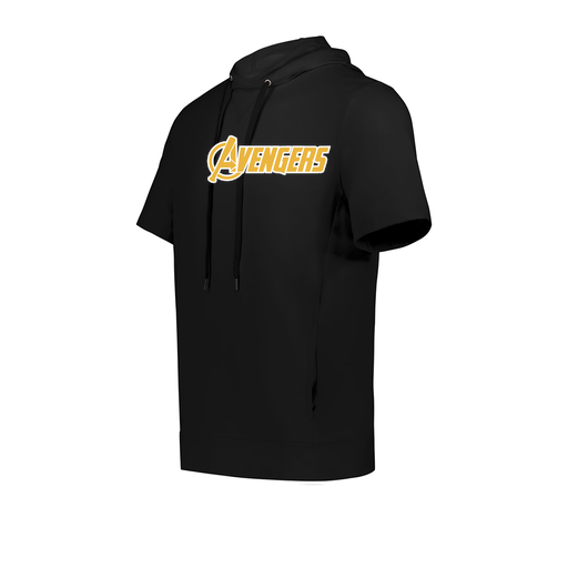 [222605.080.S-LOGO1] YOUTH VENTURA SOFT KNIT SHORT SLEEVE HOODIE (Youth S, Black, Logo 1)