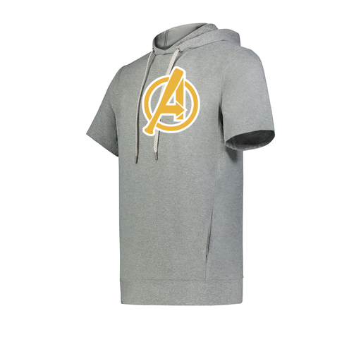 [222605-SIL-YS-LOGO3] YOUTH VENTURA SOFT KNIT SHORT SLEEVE HOODIE (Youth S, Silver, Logo 3)