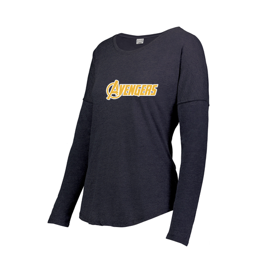[FTLCUBNV-FAXS-LOGO1] Decker Women's Tri-Blend T-Shirt - Long Sleeve (Female Adult XS, Navy, Logo 1)