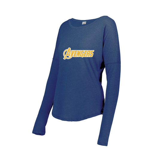 [FTLCUBRY-FAXS-LOGO1] Decker Women's Tri-Blend T-Shirt - Long Sleeve (Female Adult XS, Royal, Logo 1)